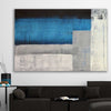 Blue Tones stretched canvas displayed in a room - part of our high quality canvas abstract wall art collection