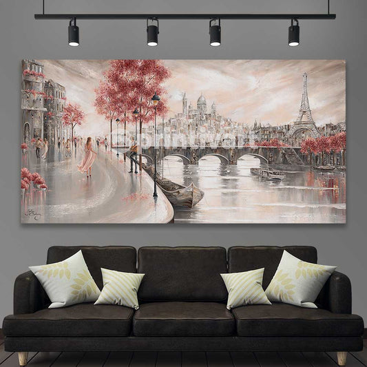 Breathless Melody stretched canvas displayed in a room - part of our high quality canvas abstract wall art collection