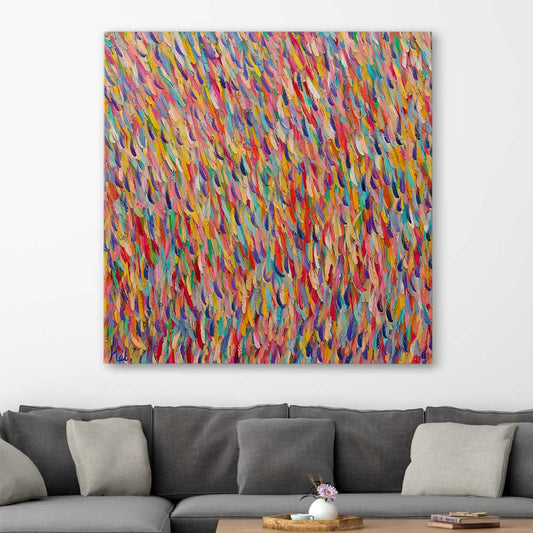 Colour Envy stretched canvas displayed in a room - part of our high quality canvas abstract wall art collection