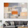 Cosy Beige stretched canvas displayed in a room - part of our high quality canvas abstract wall art collection