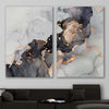 Darkened Gold Pair stretched canvas displayed in a room - part of our high quality canvas abstract wall art collection
