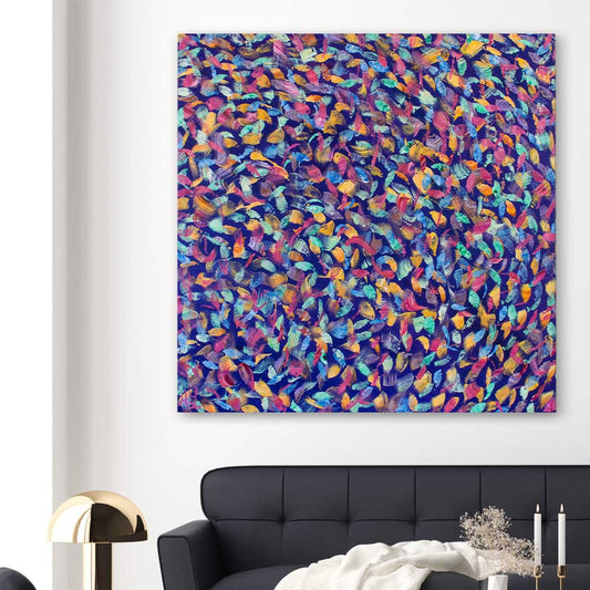 Depths of Colour stretched canvas displayed in a room - part of our high quality canvas abstract wall art collection