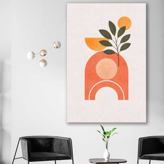 Desert Bloom Arch stretched canvas displayed in a room - part of our high quality canvas abstract wall art collection