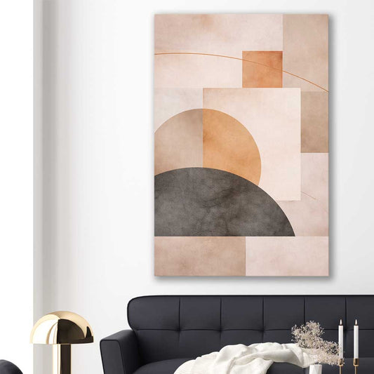 Earthline Balance stretched canvas displayed in a room - part of our high quality canvas abstract wall art collection