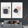 Geometric Dots Pair stretched canvas displayed in a room - part of our high quality canvas abstract wall art collection