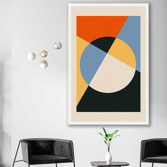 Geometry Burst One stretched canvas displayed in a room - part of our high quality canvas abstract wall art collection