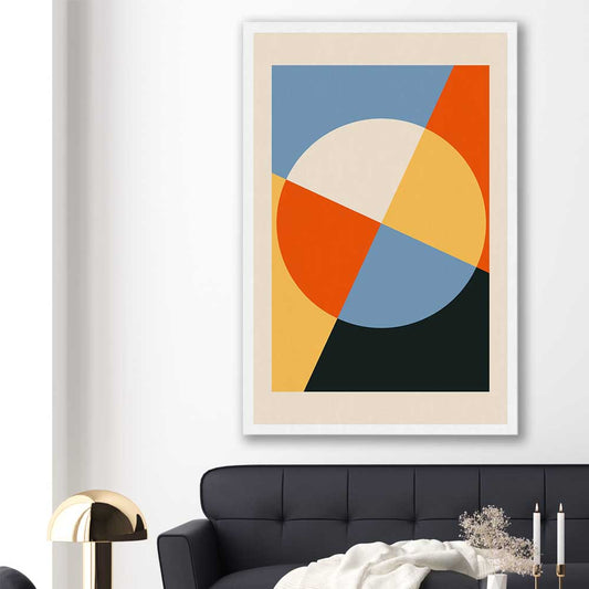 Geometry Burst Three stretched canvas displayed in a room - part of our high quality canvas abstract wall art collection