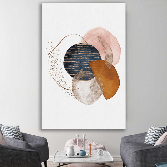 Gold Glitter stretched canvas displayed in a room - part of our high quality canvas abstract wall art collection