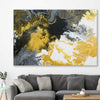 Gold Splash stretched canvas displayed in a room - part of our high quality canvas abstract wall art collection
