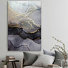 Gold Strokes stretched canvas displayed in a room - part of our high quality canvas abstract wall art collection