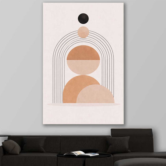 Golden Arch Balance stretched canvas displayed in a room - part of our high quality canvas abstract wall art collection