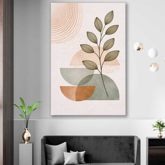 Golden Balance stretched canvas displayed in a room - part of our high quality canvas abstract wall art collection