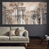 Golden Glimpse, Paris stretched canvas displayed in a room - part of our high quality canvas abstract wall art collection