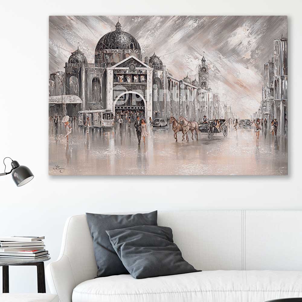 Iconic, Vintage Flinders stretched canvas displayed in a room - part of our high quality canvas abstract wall art collection