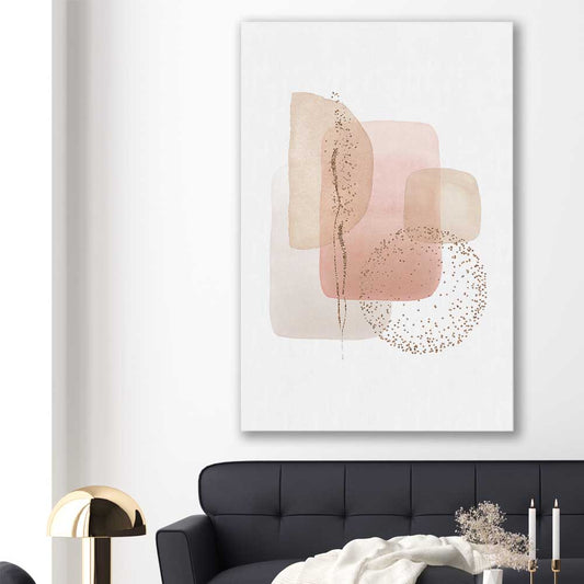 Light Geometric stretched canvas displayed in a room - part of our high quality canvas abstract wall art collection