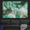 Luxury Turquoise stretched canvas displayed in a room - part of our high quality canvas abstract wall art collection