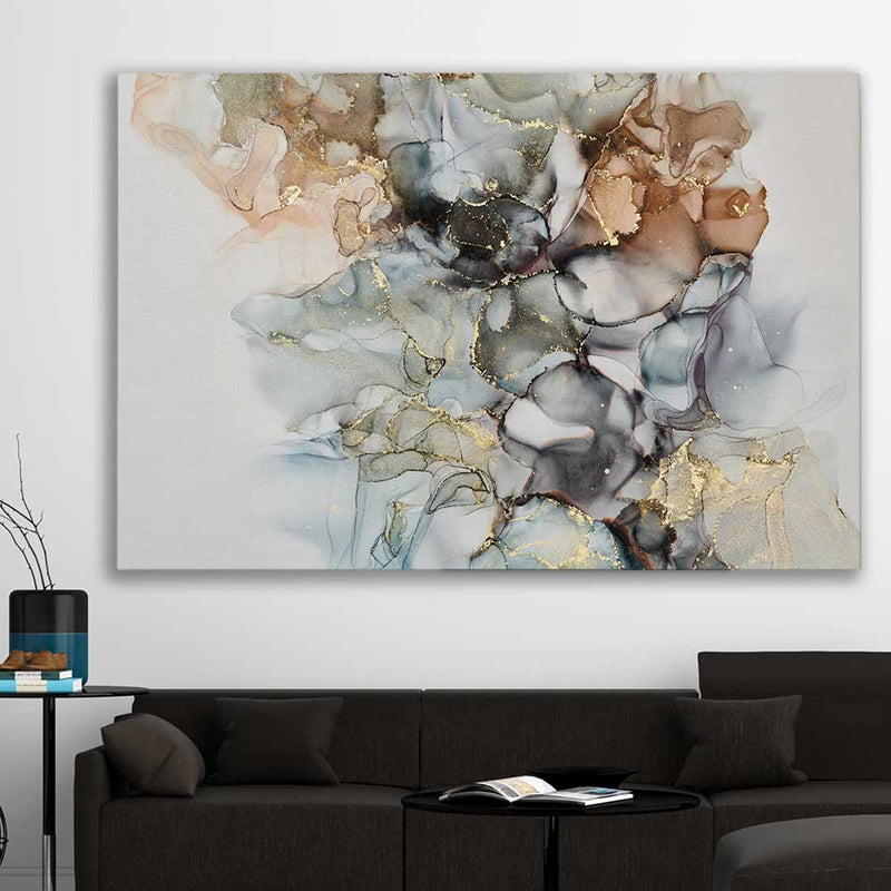 Luxury Waves stretched canvas displayed in a room - part of our high quality canvas abstract wall art collectionstretched canvas displayed in a room - part of our high quality canvas abstract wall art collection