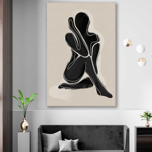Matisse Shadow One stretched canvas displayed in a room - part of our high quality canvas abstract wall art collection