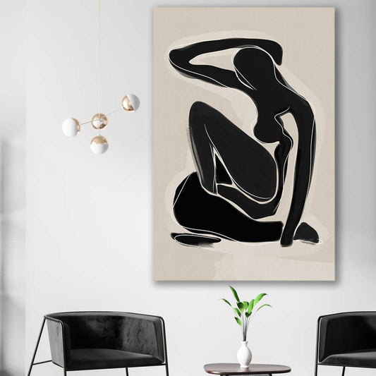 Matisse Shadow Two stretched canvas displayed in a room - part of our high quality canvas abstract wall art collection