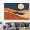 Moonlit Indigo Dunes stretched canvas displayed in a room - part of our high quality canvas abstract wall art collection