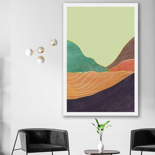 Nature Waves One stretched canvas displayed in a room - part of our high quality canvas abstract wall art collection