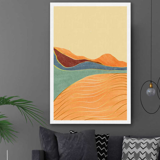 Nature Waves Three stretched canvas displayed in a room - part of our high quality canvas abstract wall art collection