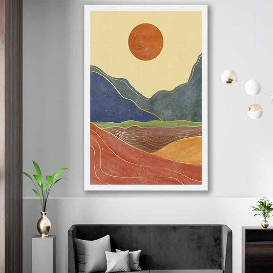 Nature Waves Two stretched canvas displayed in a room - part of our high quality canvas abstract wall art collection