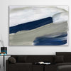 Navy Ocean stretched canvas displayed in a room - part of our high quality canvas abstract wall art collection
