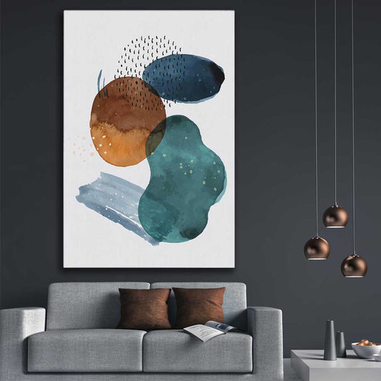 Ocean Tones Three stretched canvas displayed in a room - part of our high quality canvas abstract wall art collection
