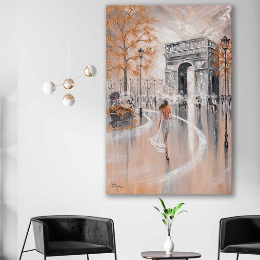 Paris Flair stretched canvas displayed in a room - part of our high quality canvas abstract wall art collection