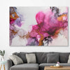 Pink Clouds stretched canvas displayed in a room - part of our high quality canvas abstract wall art collection