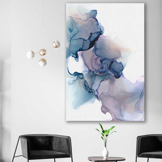 Purple Alcohol stretched canvas displayed in a room - part of our high quality canvas abstract wall art collection