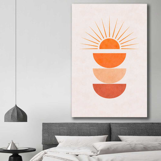 Rising Sol Balance stretched canvas displayed in a room - part of our high quality canvas abstract wall art collection