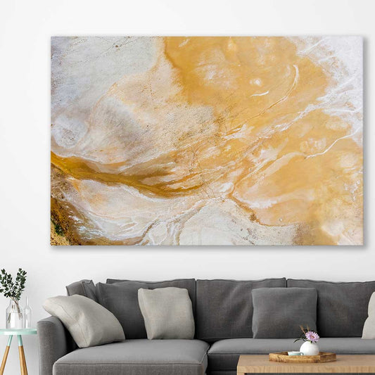 Salt Lake Aerial stretched canvas displayed in a room - part of our high quality canvas abstract wall art collection
