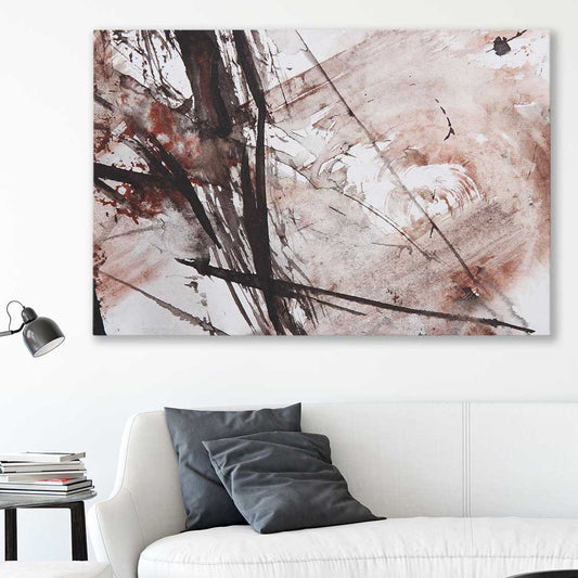 Sharp Strokes stretched canvas displayed in a room - part of our high quality canvas abstract wall art collection