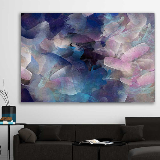 Simple Strokes stretched canvas displayed in a room - part of our high quality canvas abstract wall art collection