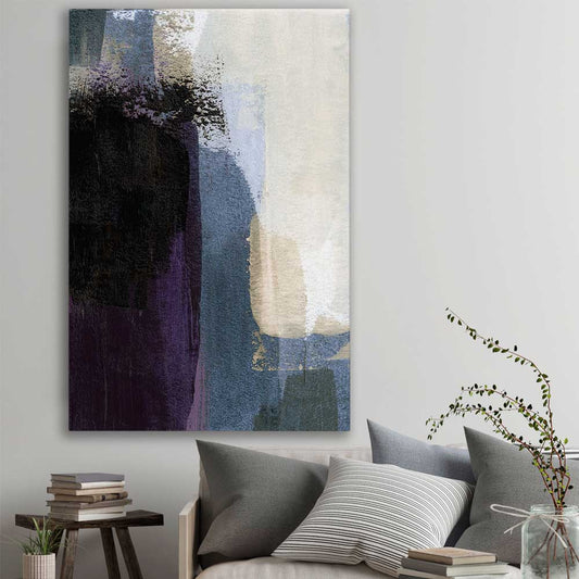 Soft Blue Two stretched canvas displayed in a room - part of our high quality canvas abstract wall art collection