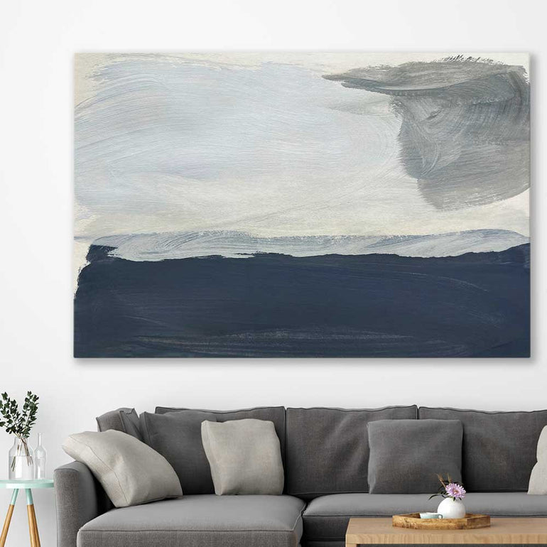 Still Waters stretched canvas displayed in a room - part of our high quality canvas abstract wall art collection