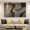 Golden Drift stretched canvas displayed in a room - part of our high quality canvas abstract wall art collection