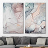 Subtle Pink Pair stretched canvas displayed in a room - part of our high quality canvas abstract wall art collection