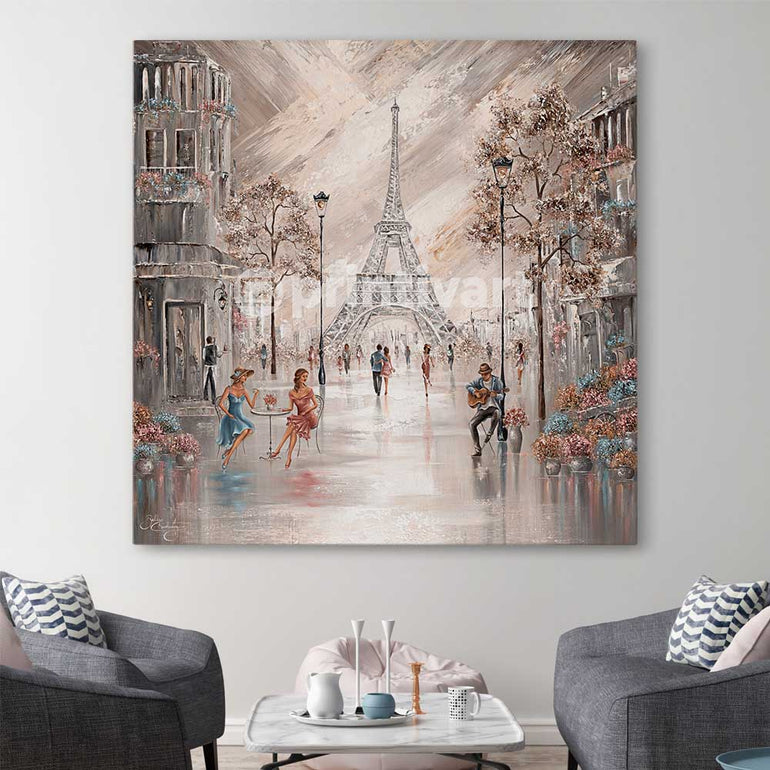 Sweet Tea Blossoms stretched canvas displayed in a room - part of our high quality canvas abstract wall art collection