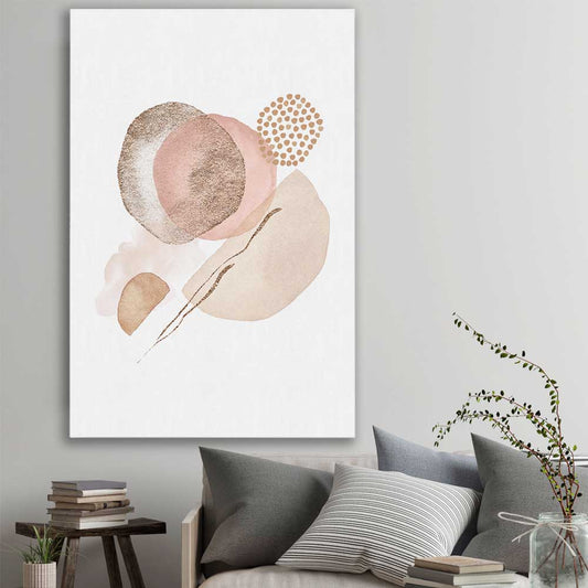 Terracotta Divide stretched canvas displayed in a room - part of our high quality canvas abstract wall art collection