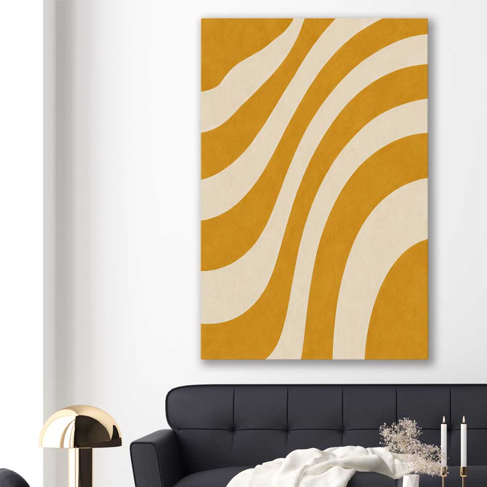 Wave Length stretched canvas displayed in a room - part of our high quality canvas abstract wall art collection