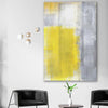 Yellow Pastel stretched canvas displayed in a room - part of our high quality canvas abstract wall art collection