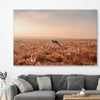 Animal wall art and canvas prints of Kangaroo Desert Horizon on a stretched canvas displayed in a room
