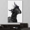 Animal wall art and canvas prints of Midnight Horse on a stretched canvas displayed in a room