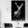 Animal wall art and canvas prints of Red Deer Gaze on a stretched canvas displayed in a room