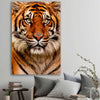 Animal wall art and canvas prints of Tiger Silent Power on a stretched canvas displayed in a room