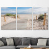 Beach and coastal wall art print of Beautiful Beach Path Set on a stretched canvas displayed in a room