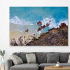 Beach and coastal wall art print of Smiths Beach on a stretched canvas displayed in a room